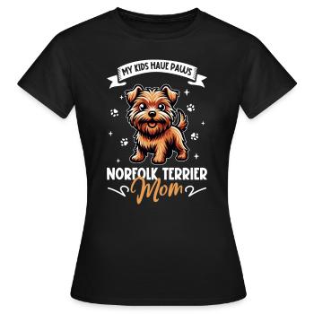 Norfolk Terrier Mama - Frauen T-Shirt - Schwarz - Vorne - AI Model Female 172 dark (172cm)