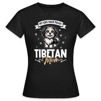 Maman terrier tibétain - T-shirt Femme - noir - Devant - AI Model Female 172 dark (172cm)