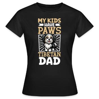 Papa terrier tibétain - T-shirt Femme - noir - Devant - AI Model Female 172 dark (172cm)
