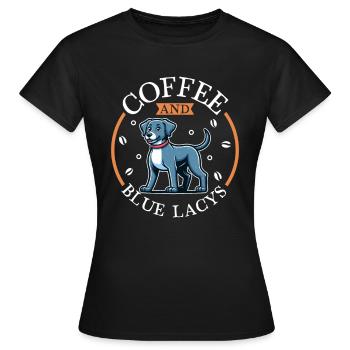 Café et dentelle bleue - T-shirt Femme - noir - Devant - AI Model Female 172 dark (172cm)