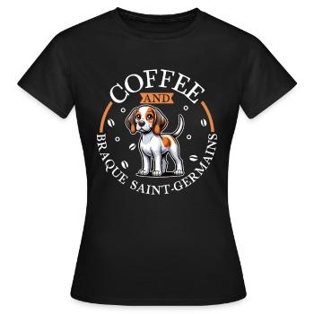 Café et Braque Saint-Germain - T-shirt Femme - noir - Devant - AI Model Female 172 dark (172cm)
