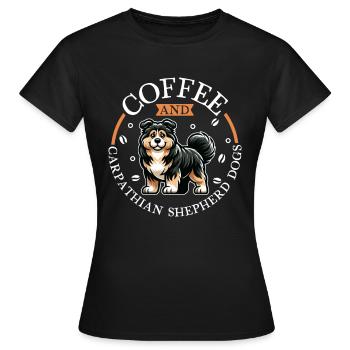 Café et Berger des Carpates - T-shirt Femme - noir - Devant - AI Model Female 172 dark (172cm)
