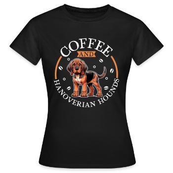 Café et chien odorant hanovrien - T-shirt Femme - noir - Devant - AI Model Female 172 dark (172cm)
