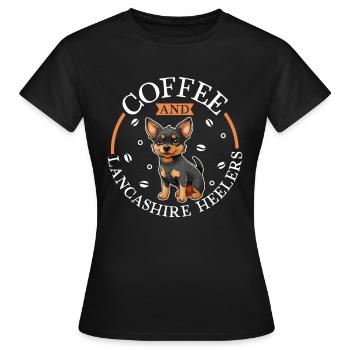Kaffee und Lancashire Heeler - Frauen T-Shirt - Schwarz - Vorne - AI Model Female 172 dark (172cm)