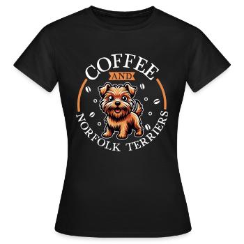 Kaffee und Norfolk Terrier - Frauen T-Shirt - Schwarz - Vorne - AI Model Female 172 dark (172cm)