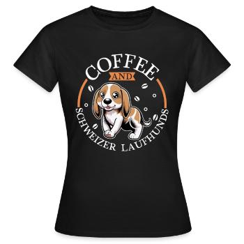 Café et Swiss Hound - T-shirt Femme - noir - Devant - AI Model Female 172 dark (172cm)