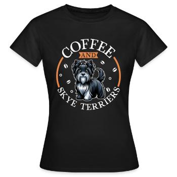 Kaffee und Skye Terrier - Frauen T-Shirt - Schwarz - Vorne - AI Model Female 172 dark (172cm)