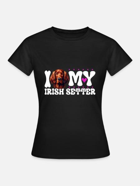 Ich liebe meinen Irish Red Setter - Frauen T-Shirt - Schwarz