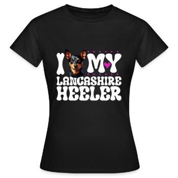Ich liebe meinen Lancashire Heeler - Frauen T-Shirt - Schwarz - Vorne - AI Model Female 172 dark (172cm)
