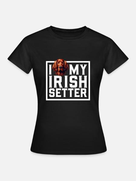 Ich liebe meinen Irish Red Setter - Frauen T-Shirt - Schwarz