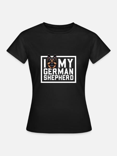 Ik hou van mijn Duitse herder - Vrouwen T-shirt - zwart