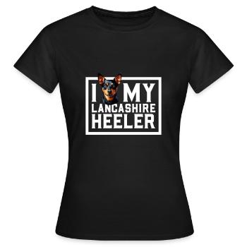 Ich liebe meinen Lancashire Heeler - Frauen T-Shirt - Schwarz - Vorne - AI Model Female 172 dark (172cm)