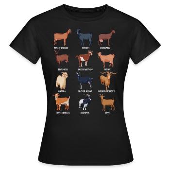 Verschiedene Kawaii Ziegen - Frauen T-Shirt - Schwarz - Vorne - AI Model Female 172 dark (172cm)