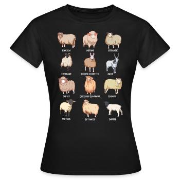 Verschiedene Kawaii Schafe - Frauen T-Shirt - Schwarz - Vorne - AI Model Female 172 dark (172cm)
