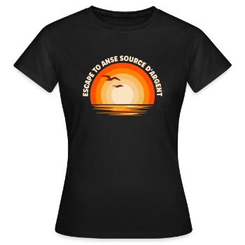 I'm fleeing to Anse Source d'Argent - Women's T-Shirt - black - Front - AI Model Female 172 dark (172cm)