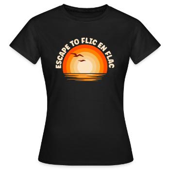 Je fuis vers Flic en Flac - T-shirt Femme - noir - Devant - AI Model Female 172 dark (172cm)