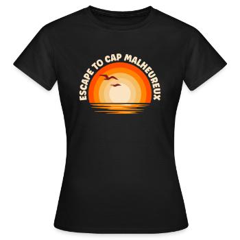 Je fuis vers Cap Malheureux - T-shirt Femme - noir - Devant - AI Model Female 172 dark (172cm)