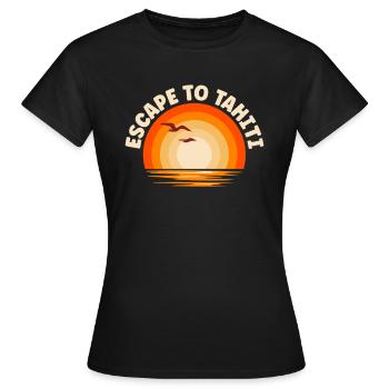 Ich fliehe nach Tahiti - Frauen T-Shirt - Schwarz - Vorne - AI Model Female 172 dark (172cm)