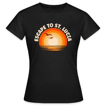 Je fuis à Sainte-Lucie - T-shirt Femme - noir - Devant - AI Model Female 172 dark (172cm)