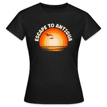Ich fliehe nach Antigua - Frauen T-Shirt - Schwarz - Vorne - AI Model Female 172 dark (172cm)