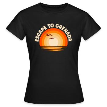 Ich fliehe nach Grenada - Frauen T-Shirt - Schwarz - Vorne - AI Model Female 172 dark (172cm)