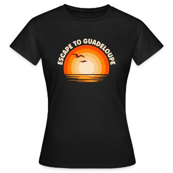 Ich fliehe nach Guadeloupe - Frauen T-Shirt - Schwarz - Vorne - AI Model Female 172 dark (172cm)
