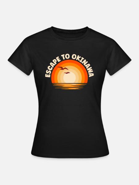 Ich fliehe nach Okinawa - Frauen T-Shirt - Schwarz