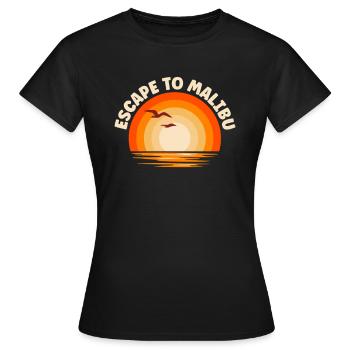 Je fuis à Malibu - T-shirt Femme - noir - Devant - AI Model Female 172 dark (172cm)
