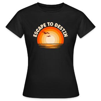 I'm fleeing to Destin - Women's T-Shirt - black - Front - AI Model Female 172 dark (172cm)