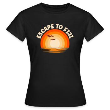 Je fuis aux Fidji - T-shirt Femme - noir - Devant - AI Model Female 172 dark (172cm)