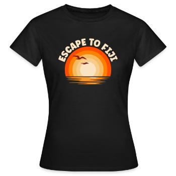 Je fuis aux Fidji - T-shirt Femme - noir - Devant - AI Model Female 172 dark (172cm)