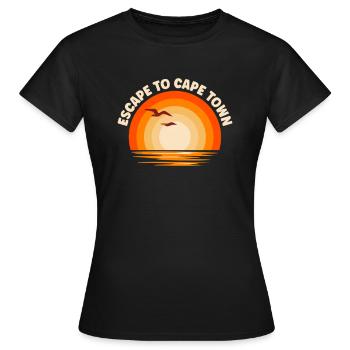 Je fuis vers Cape Town - T-shirt Femme - noir - Devant - AI Model Female 172 dark (172cm)