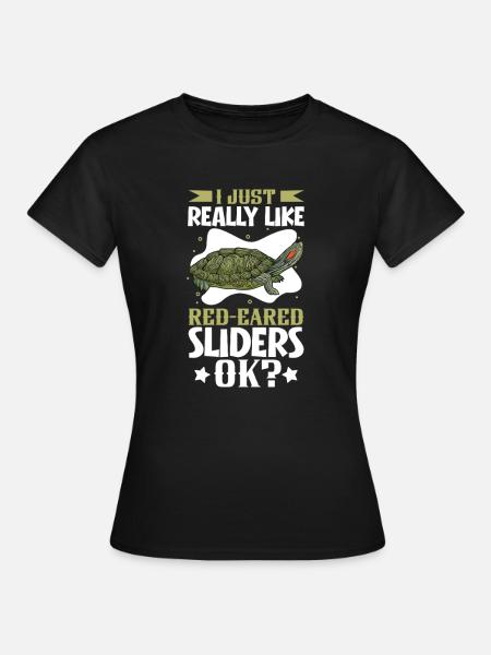 J’adore ma tortue à oreilles rouges - T-shirt Femme - noir