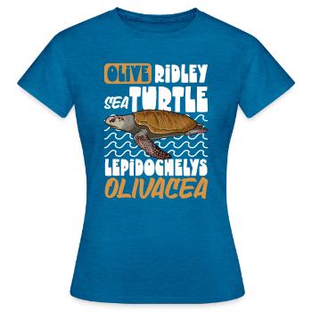 Pacific Ridley Turtle - Women's T-Shirt - antique blue sapphire heather - Front - AI Model Female 172 dark (172cm)