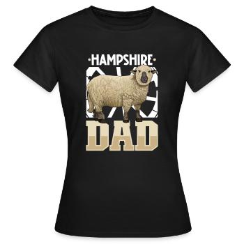 Papa mouton Hampshire - T-shirt Femme - noir - Devant - AI Model Female 172 dark (172cm)