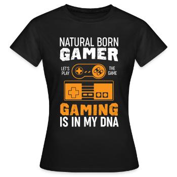 Gaming Gamer Jeu Vidéo Zocker Geek Gift - T-shirt Femme - noir - Devant - AI Model Female 172 dark (172cm)
