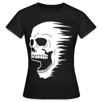 Weißer Schädel und Geschwindigkeit - Frauen T-Shirt - Schwarz - Vorne - AI Model Female 172 dark (172cm)
