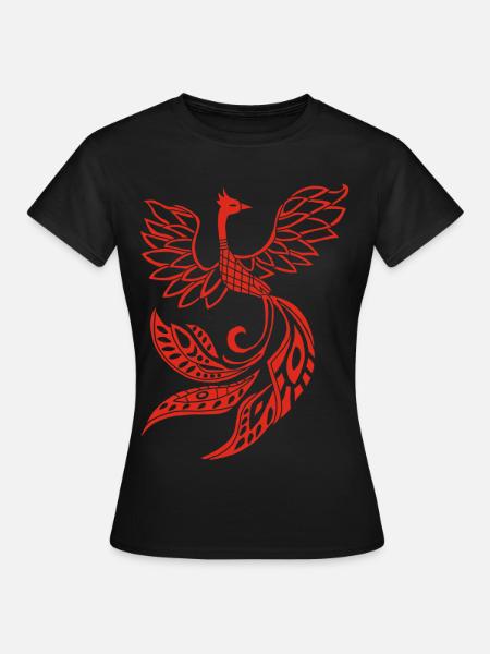 Red phoenix bird - Women's T-Shirt - black