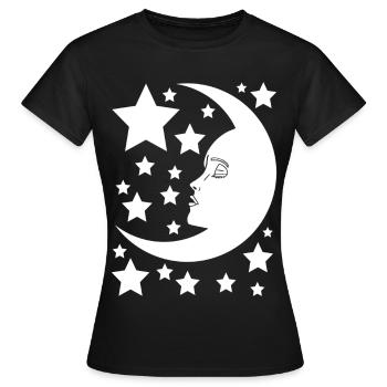 La lune au féminin - T-shirt Femme - noir - Devant - AI Model Female 172 dark (172cm)