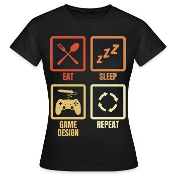 Game Designer Schedule - Women's T-Shirt - black - Front - AI Model Female 172 dark (172cm)