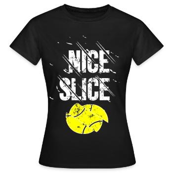 Nice Slice Tennis Shirt Winner Tennisball light - Women's T-Shirt - black - Front - AI Model Female 172 dark (172cm)