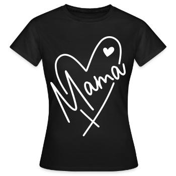 Mama Herz  - Frauen T-Shirt - Schwarz - Vorne - AI Model Female 172 dark (172cm)