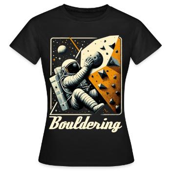 Bouldern Astronaut Raumfahrer Geschenk - Frauen T-Shirt - Schwarz - Vorne - AI Model Female 172 dark (172cm)