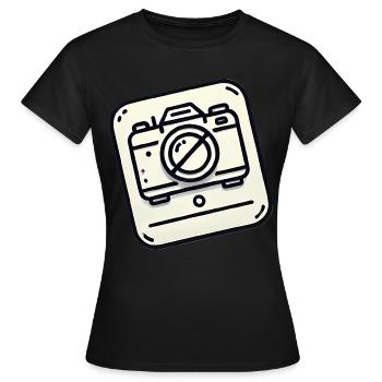 No Camera Allowed Icon Design - Women's T-Shirt - black - Front - AI Model Female 172 dark (172cm)