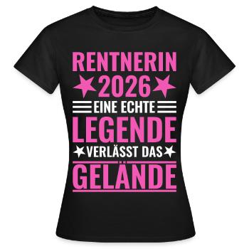 Pensioner 2026 A legend leaves the site - Women's T-Shirt - black - Front - AI Model Female 172 dark (172cm)