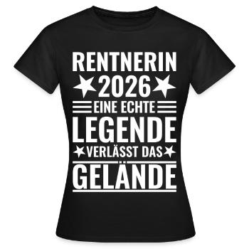 Pensioner 2026: Real legend leaves the site - Women's T-Shirt - black - Front - AI Model Female 172 dark (172cm)