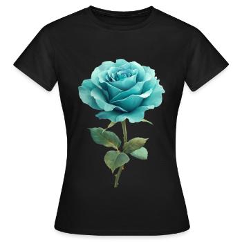 Bleu Turquoise Rose - T-shirt Femme - noir - Devant - AI Model Female 172 dark (172cm)