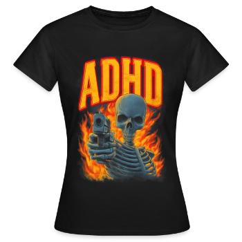 ADHD Skelett - Frauen T-Shirt - Schwarz - Vorne - AI Model Female 172 dark (172cm)