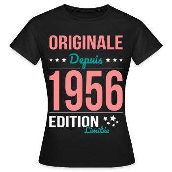 Original seit 1956 – 70-jähriges Jubiläum - Frauen T-Shirt - Schwarz - Vorne - AI Model Female 172 dark (172cm)