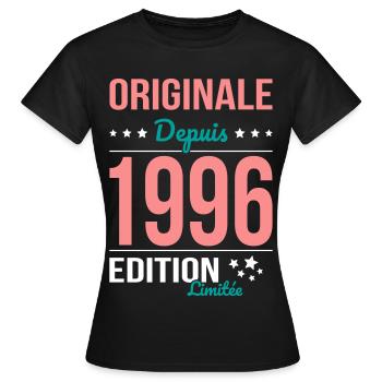 Original seit 1996 – 30-jähriges Jubiläum - Frauen T-Shirt - Schwarz - Vorne - AI Model Female 172 dark (172cm)
